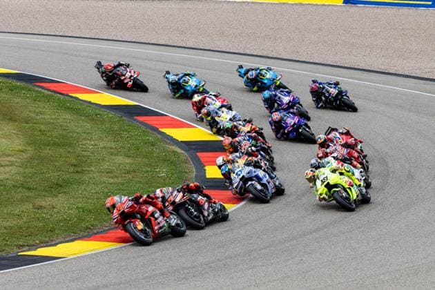 Sport Bilder des Tages MotoGP 2025, 11. Lauf, Sachsenring MotoGP, 11. Lauf, Sachsenring, Liqui Moly Grand Prix of Germany, Hohenstein-Ernstthal, 10.- 13. Juli 2025, Start action.