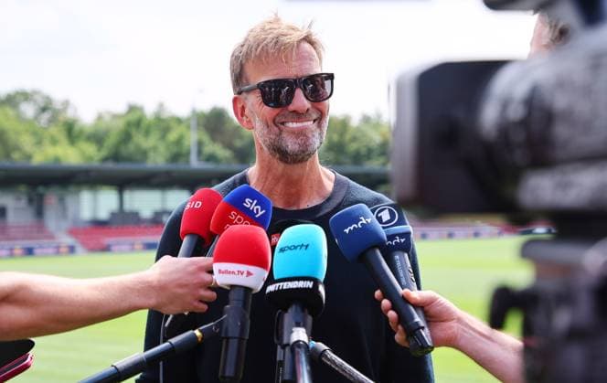 Trainingsauftakt RB Leipzig Bundesliga Leipzig, 14.07.2025, Trainingszentrum Cottaweg, Fußball Bundesliga , RB Leipzig - Trainingsstart für die Saison 2025 26 , Im Bild: Jürgen Klopp ( Head of Global Soccer, Red Bull), Interview ,