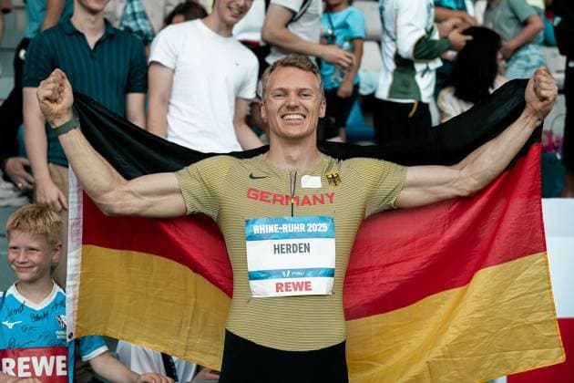 Luka Herden (LG Brillux Muenster, Weitsprung Maenner), GER, Athletics, FISU World University Games Summer 2025, Lohrheidestadion, Wattenscheid, 24.07.2025, GER, Athletics, FISU World University Games Summer 2025, Lohrheidestadion, Wattenscheid, 24.07.2025 Wattenscheid Copyright: xStefanxMayerx EP_SMR