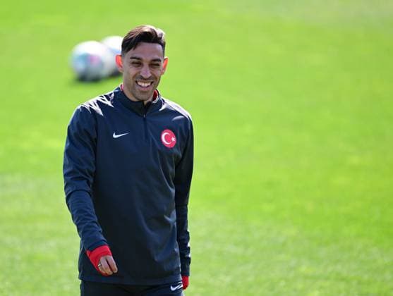 Turkish national football team prepares for UEFA play-off second leg against Hungary??????? ISTANBUL, TURKIYE - MARCH 22: Irfan Can Kahveci of Turkiye s national football team attends a training session at the TFF Hasan Dogan National Teams Camp and Training Facilities ahead of the UEFA Nations League play-off second leg against Hungary in Istanbul, Turkiye on March 22, 2025. Istanbul Turkey. Editorial use only. Please get in touch for any other usage.  Copyright: x2025xAnadoluxAbdülhamidxHoÅübaÅüx