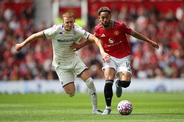 Manchester United, ManU v ACF Fiorentina 09 August 2025, Manchester - Pre-Season Football - Manchester United v ACF Fiorentina. Matheus Cunha of Manchester United (photo by Daniel Chesterton) Manchester UK Copyright: xDanielxChestertonxOffside