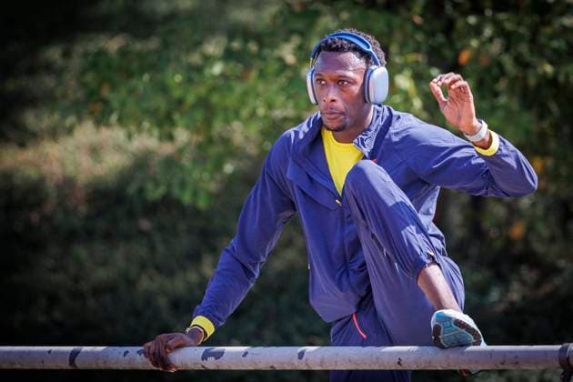 53. Internationales LAZ Meeting; Rhede, 10.08.25 Owen Ansah (Hamburger SV) beim aufwärmen vor dem 100m Lauf, 53. Internationales LAZ Meeting am 10.08.25 im BESAGROUP-Sportpark in Rhede (Deutschland). Copyright: xBEAUTIFULxSPORTS B.Hoffmannx