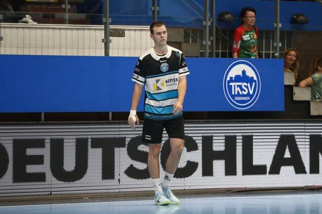 15.08.2025, xgox, Handball, Wartburg Cup, ThSV Eisenach - Skanderborg Handbold emspor v.l. Max Beneke (Eisenach) Eisenach