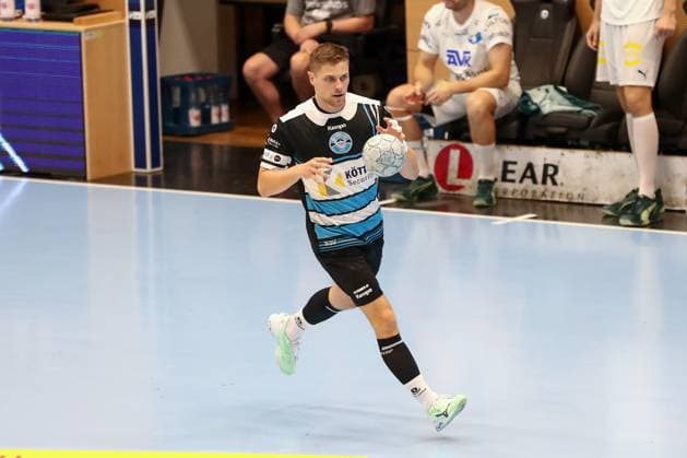 15.08.2025, xgox, Handball, Wartburg Cup, ThSV Eisenach - Skanderborg Handbold emspor v.l. Vincent Buechner (Büchner, Eisenach, 74) Eisenach