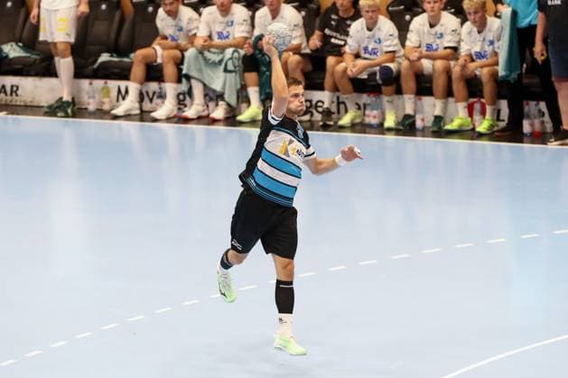 15.08.2025, xgox, Handball, Wartburg Cup, ThSV Eisenach - Skanderborg Handbold emspor v.l. Vincent Buechner (Büchner, Eisenach, 74) Eisenach