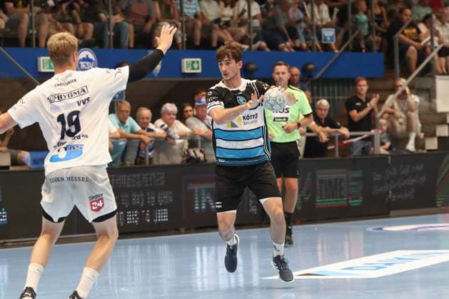 15.08.2025, xgox, Handball, Wartburg Cup, ThSV Eisenach - Skanderborg Handbold emspor v.l. Stephan Seitz (Eisenach, 44) Eisenach