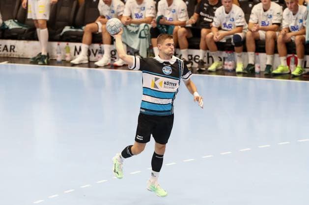 15.08.2025, xgox, Handball, Wartburg Cup, ThSV Eisenach - Skanderborg Handbold emspor v.l. Vincent Buechner (Büchner, Eisenach, 74) Eisenach