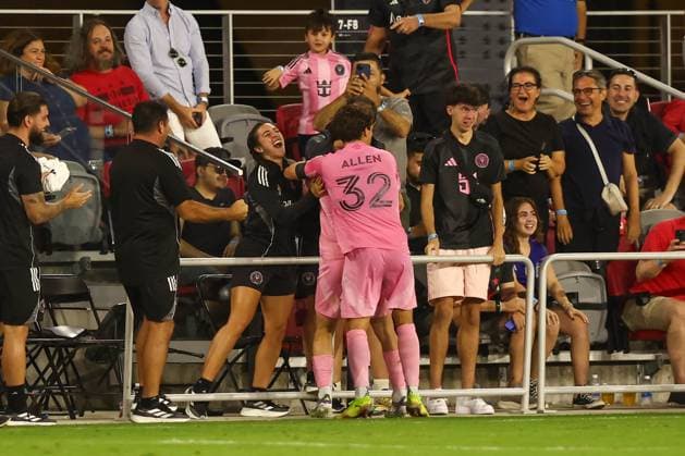 August 23, 2025, Washington Dc, District Of Columbia, USA: Washington, D.C.: Inter Miami CF midfielder Baltasar RodroÂ­guez (11) celebrates after scoring a goal during an MLS, Fussball Herren, USA game on Saturday, August 23rd, 2025 at Audi Field. The DC United and Inter Miami CF played to a 1-1 draw. Washington Dc USA - ZUMAp258 20250823_znp_p258_007 Copyright: xStevexPrakopex