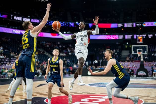 Basketball Tampere 29.08.2025 DBB Länderspiel Männer Herren EuroBasket 2025 Vorrunde Deutschland (GER) - Schweden (SWE) Dennis Schröder Schroeder (Deutschland, No.17) Schröder Schroder