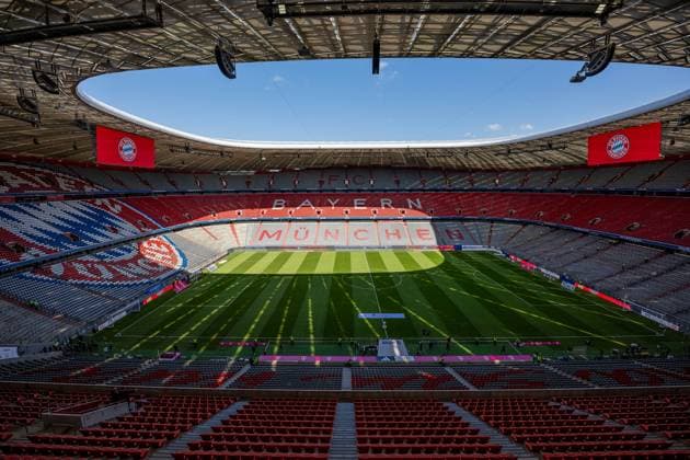 Die noch leere Allianz-Arena, Innenraum, Totale FC Bayern Muenchen Frauen vs. Bayer 04 Leverkusen, Fussball, Google Pixel Frauen-Bundesliga, 1. Spieltag, Saison 2025 2026, 06.09.2025. (DFL DFB REGULATIONS PROHIBIT ANY USE OF PHOTOGRAPHS as IMAGE SEQUENCES and or QUASI-VIDEO). FC Bayern Muenchen Frauen vs. Bayer 04 Leverkusen, Fussball, Google Pixel Frauen-Bundesliga, 1. Spieltag, Saison 2025 2026, 06.09.2025. Muenchen Copyright: xEibner-Pressefoto HeikexFeinerx EP_HFR