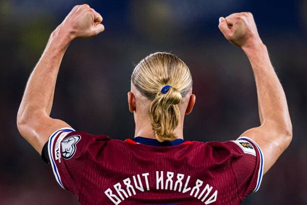 Sport Bilder des Tages 250909 Erling Braut Haaland of Norway celebrates after 3-0 during the FIFA World Cup, WM, Weltmeisterschaft, Fussball Qualifier football match between Norway and Moldova on September 9, 2025 in Oslo. Photo: Marius Simensen BILDBYRAN COP 238 VG0807 bbeng european qualifiers 2026 fifa world cup qualifiers football fotball fotboll jubel moldavien moldova norge norway soccer uefa world cup qualifiers vm kval vm kvalik vm-kvalifisering Copyright: MARIUSxSIMENSEN BB250909ZR010