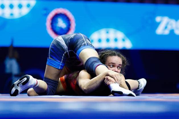 2025 World Wrestling Championships 59kg WW - Laurence Beauregard (CAN) df. Bediha Gun (TUR) Copyright: xUnitedxWorldxWrestlingx xKostadinxAndonovx