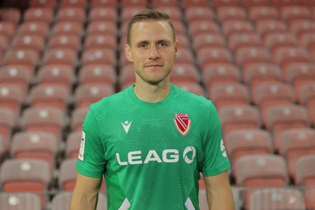 Marius Funk; FC Energie Cottbus; 3.Liga, Porträttermin 2025 2026 Fussball 3. Liga 2025 2026 Offizieller Portraitermin FC Energie Cottbus