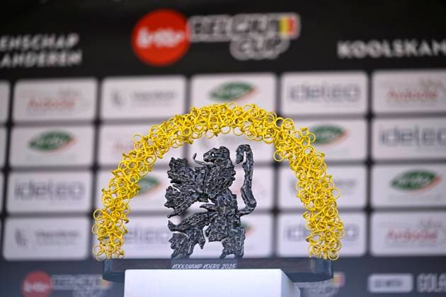Kampioenschap van Vlaanderen 2025 Cycling Race KOOLSKAMP, BELGIUM - SEPTEMBER 19 : illustration picture trophy Kampioenschap van Vlaanderen during the 109th edition of Kampioenschap van Vlaanderen an UCI Class 1.1 one day cycling road race for Men Elite of 180 km with start in Koolskamp and finish in Koolskamp on September 19, 2025 in Koolskamp, Belgium, 19 09 2025 Koolskamp Belgium  Copyright: xNicoxVereeckenx