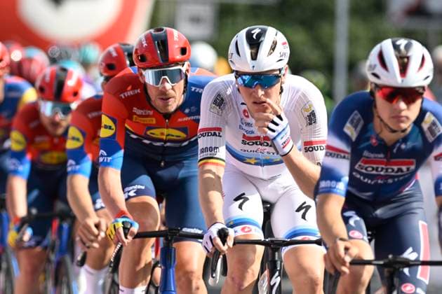 Kampioenschap van Vlaanderen 2025 Cycling Race KOOLSKAMP, BELGIUM - SEPTEMBER 19 : Merlier Tim (BEL) of Soudal Quick-Step and Declercq Tim (BEL) of Lidl - Trek during the 109th edition of Kampioenschap van Vlaanderen an UCI Class 1.1 one day cycling road race for Men Elite of 180 km with start in Koolskamp and finish in Koolskamp on September 19, 2025 in Koolskamp, Belgium, 19 09 2025 Koolskamp Belgium  Copyright: xNicoxVereeckenx