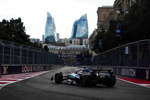 F1 - AZERBAIJAN GRAND PRIX 2025 12 KIMI ANTONELLI Andrea (ita), Mercedes AMG F1 Team W16, action during the 2025 Formula 1 Qatar Airways Azerbaijan Grand Prix, 17th round of the 2025 FIA Formula One World Championship, WM, Weltmeisterschaft from September 19 to 21, 2025 on the Baku City Circuit, in Baku, Azerbaijan - BakuAzerbaijan  Copyright: xEricxAlonsox
