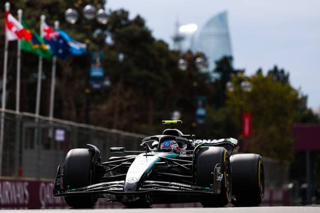 F1 - AZERBAIJAN GRAND PRIX 2025 12 KIMI ANTONELLI Andrea (ita), Mercedes AMG F1 Team W16, action during the 2025 Formula 1 Qatar Airways Azerbaijan Grand Prix, 17th round of the 2025 FIA Formula One World Championship, WM, Weltmeisterschaft from September 19 to 21, 2025 on the Baku City Circuit, in Baku, Azerbaijan - BakuAzerbaijan  Copyright: xEricxAlonsox