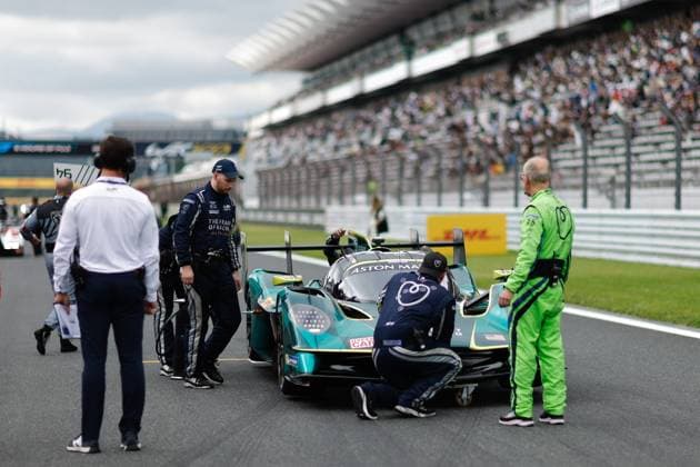 FIA WEC - 6 HOURS OF FUJI 2025 009 RIBERAS Alex (spa), SORENSEN Marco (dnk), Aston Martin THOR Team, Aston Martin Valkyrie 009, Hypercar, starting grid, grille de depart, during the 6 Hours of Fuji 2025, 7th round of the 2025 FIA World Endurance Championship, from September 26 to 28, 2025 on the Fuji Speedway in Oyama, Shizuoka, Japan - OyamaJapan  Copyright: xFREDERICxLExFLOCxHx