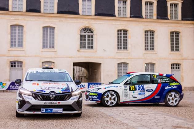 AUTO - RALLYE COEUR DE FRANCE 2025 46 RABILLOUD Melvin, MAHINC Enzo, Renault Clio Rally5, 18 CIVADE Michel, TARRIDE Jean-Luc, Ford Focus WRC, Motorsport Rallye, WM ambiance during the Rallye Coeur de France 2025, 7th round of the Championnat de France des Rallyes 2025, from September 27 to 28, 2025 in VendÃ me, France - VendÃ meFrance  Copyright: xBastienxRouxx