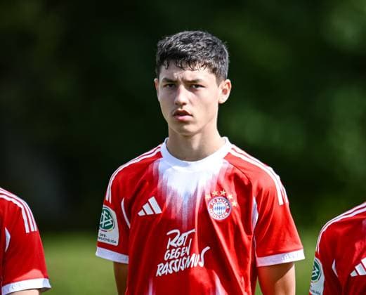 Fussball U 17 DFB Nachwuchsliga 2025 2026 Vorrunde Gruppe E 04.10.2025 SSV Ulm - FC Bayern Muenchen Filip Pavic (FC Bayern Muenchen)