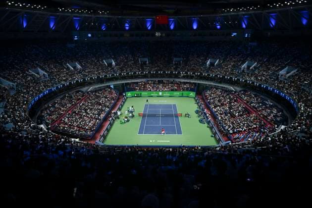 (251007) -- SHANGHAI, Oct. 7, 2025 -- Photo taken on Oct. 7, 2025 shows the men s singles round of 16 match between Novak Djokovic of Serbia and Jaume Munar of Spain at the ATP, Tennis Herren World Tour Shanghai Masters tennis tournament in Shanghai, east China. ) (SP)CHINA-SHANGHAI-TENNIS-ATP TOUR-SHANGHAI MASTERS-MEN S SINGLES (CN) ChenxHaoming