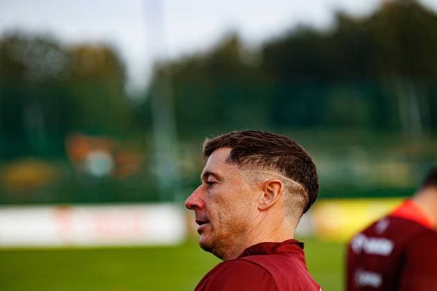 Robert Lewandowski seen during Official press conference, PK, Pressekonferenz and training of Polish national team, Nationalteam before game against New Zealand (Maciej Rogowski Ball Raw Images) Katowice Arena Katowice Poland Copyright: xMaciejxRogowskix maciejrogowski_polandconferencetraining_2526-161