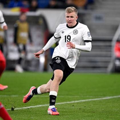 Fussball International Qualifikation WM 2026 in Sinsheim Gruppe A 3. Spieltag Deutschland - Luxenburg 10.10.2025 Jonathan Burkardt (Deutschland)