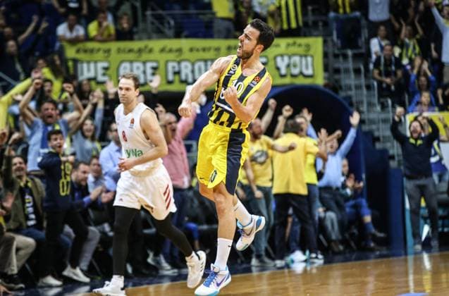 Fenerbahce Beko v Bayern Munich: Turkish Airlines Euroleague ISTANBUL, TURKEY - NOVEMBER 08: Melih Mahmutoglu of Fenerbahce celebrates during the Turkish Airlines Euroleague Week 7 basketball match between Fenerbahce Beko and Bayern Munich in Istanbul, Turkey on November 08, 2019. Istanbul Turkey. Editorial use only. Please get in touch for any other usage.  Copyright: x2025xAnadoluxElifxÖztürkx