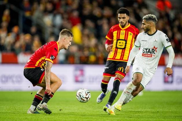 Mechelen s Fredrik Hammar pictured in action during a soccer match between KV Mechelen and Oud-Heverlee Leuven, Saturday 25 October 2025 in Mechelen, on day 12 of the 2025-2026 Jupiler Pro League first division of the Belgian championship. JASPERxJACOBS  x137930092x