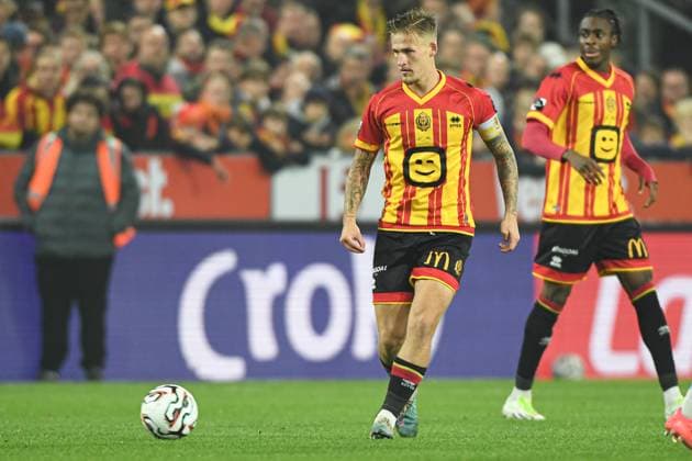 Mechelen s Fredrik Hammar pictured in action during a soccer game between KV Mechelen and SK Lierse (1B), in the 1 16th final of the Croky Cup Belgian cup, on Tuesday 28 October 2025 in Mechelen. JILLxDELSAUX  x138228360x
