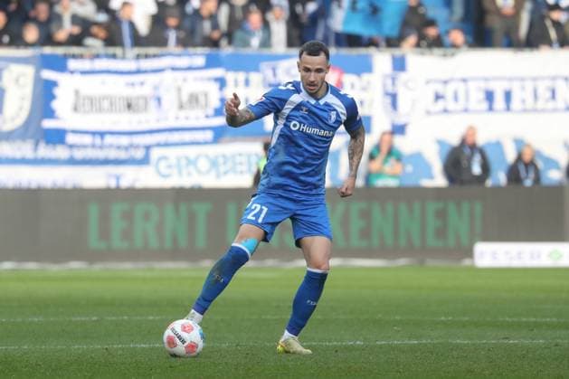 09.11.2025, xgox, Fussball 2. Bundesliga, 1. FC Magdeburg - SC Paderborn 07 emspor, v.l. Falko Michel (Magdeburg, 21) Freisteller, Einzelbild, Ganzkoerper, single frame (DFL DFB REGULATIONS PROHIBIT ANY USE OF PHOTOGRAPHS as IMAGE SEQUENCES and or QUASI-VIDEO) Magdeburg