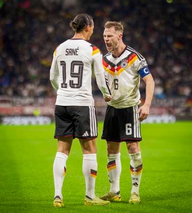 Leipzig, Germany. 17th Nov 2025. Torjubel: Leroy Sane (DFB) Joshua Kimmich (DFB) Germany - Slovakia Deutschland - Slowakei 17.11.2025
