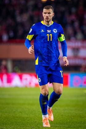AUSTRIA - BOSNIA AND HERZEGOVINA Edin Dzeko of Bosnia and Herzegovina during European qualifier of FIFA World Cup, WM, Weltmeisterschaft, Fussball WM, Weltmeisterschaft, Fussball 2026 football match between Austria and Bosnia and Herzegovina. Ernst Happel Stadion, Vienna, Austria, November 18, 2025. Photo by Branislav Racko Copyright: xx 080A1334