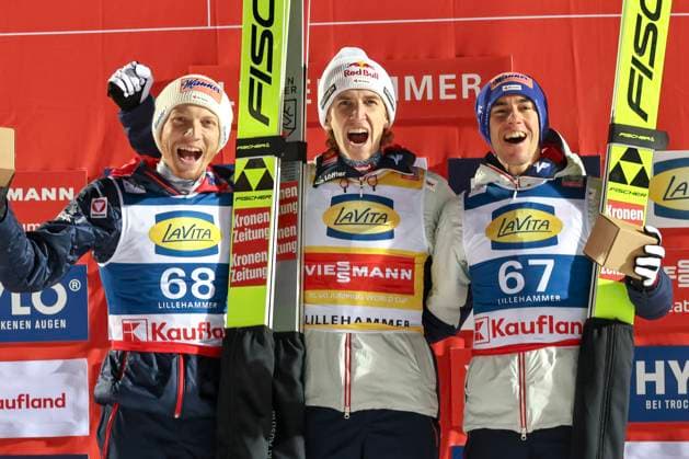World Cup Ski Jumping Lillehammer Lillehammer 20251122 Austria s Daniel Tschofenig took first place, Jan Hoerl second, and Stefan Kraft took third place in the men s world cup race in the large Lysgardsbakken in Lillehammer Photo Geir Olsen NTB Lillehammer Norway EDITORIAL USE ONLY RESTRICTED USE FOR BETTING COMPANIES  Copyright: xGeirxOlsenx xNTBx