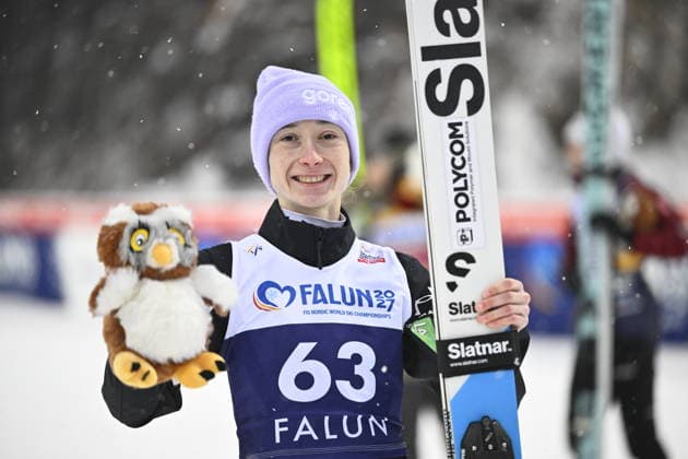 FALUN, SWEDEN 20251130 Nika Prevc, Slovenia, wins the women s Ski jumping, Skispringen, Ski, nordisch World Cup event, large hill, at Lugnet stadium in Falun, Sweden, 30 November 2025. FALUN SWEDEN x10080x