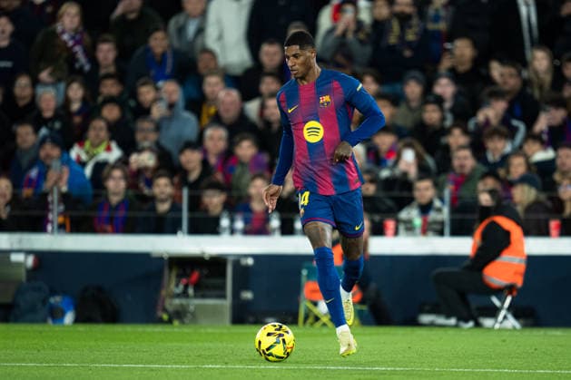 Spanish LaLiga EA Sports FC Barcelona, Barca v Atletico de Madrid in Barcelona, Spain. FC Barcelona player (14) Marcus Rashford during LaLiga EA Sports match between FC Barcelona and Atletico de Madrid in Spotify Camp Nou, Barcelona, Spain, on December 3, 2025. Barcelona Spotify Camp Nou Barcelona Spain