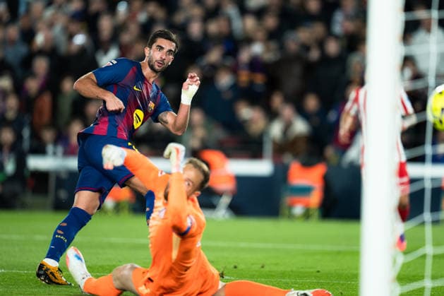 Spanish LaLiga EA Sports FC Barcelona, Barca v Atletico de Madrid in Barcelona, Spain. FC Barcelona player (7) Ferran Torres scores a goal during LaLiga EA Sports match between FC Barcelona and Atletico de Madrid in Spotify Camp Nou, Barcelona, Spain, on December 3, 2025. Barcelona Spotify Camp Nou Barcelona Spain
