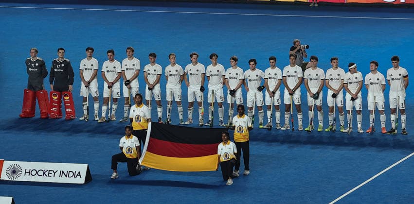 FIH Junior Hockey World Cup 2025 FIH Hockey Men s Junior World Cup Tamil Nadu 2025 10th Dec 2025 Germany, Spain and India finish first, second and third respectively at the FIH Final Cup ceremony. Chennai Mayor Radhakrishnan Stadium India Copyright: xSeshadrixSukumarx