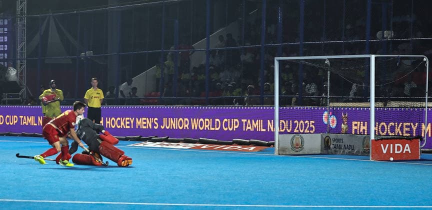 FIH Junior Hockey World Cup 2025 FIH Hockey Men s Junior World Cup Tamil Nadu 2025 10th Dec 2025 Germany, Spain and India finish first, second and third respectively at the FIH Final Cup ceremony. Chennai Mayor Radhakrishnan Stadium India Copyright: xSeshadrixSukumarx