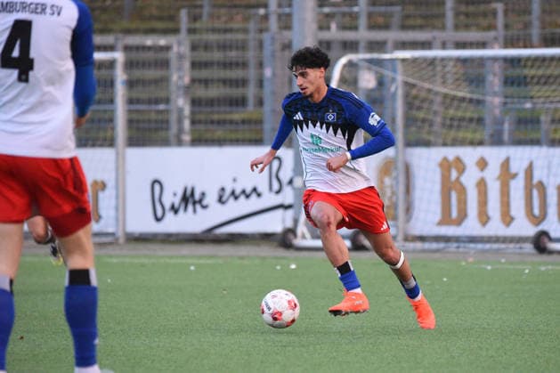 Fußball I Herren I Saison 2025 2026 I Regionalliga Nord I 16. Spieltag I Hamburger SV II U21, U 21 - FC St. Pauli II (U23) I 13.12.2025 Omar Abdel Megeed ( 22, HSV, von 1. Herren) (Nur zur redaktionellen Nutzung.) Hamburg Stadion Hoheluft, Lokstedter Steindamm 87 Hamburg Deutschland Copyright: xLobeca RobertoxSeidelx