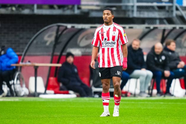 Eredivisie: Sparta Rotterdam v sc Heerenveen Rotterdam - Shurandy Sambo of Sparta Rotterdam during the sixteenth round of the 2025 2026 Eredivisie season. The match is set between Sparta Rotterdam and sc Heerenveen at Het Kasteel on 14 December 2025 in Rotterdam, The Netherlands. (VK Sportphoto Danny de Groot) Copyright: xDannyxdexGrootx