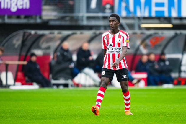 Eredivisie: Sparta Rotterdam v sc Heerenveen Rotterdam - Ayoni Santos of Sparta Rotterdam during the sixteenth round of the 2025 2026 Eredivisie season. The match is set between Sparta Rotterdam and sc Heerenveen at Het Kasteel on 14 December 2025 in Rotterdam, The Netherlands. (VK Sportphoto Danny de Groot) Copyright: xDannyxdexGrootx