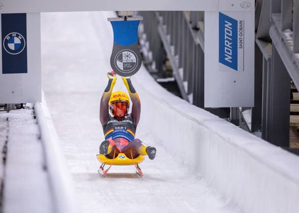 picture: Julia Taubitz (GER) 20.12.2025 luge 3. FIL Eberspächer Luge World Cup, Mount Van Hoevenberg Olympic Bobsled Run, Lake Placid, USA Mixed Singles photographer: FIL Michael Kristen