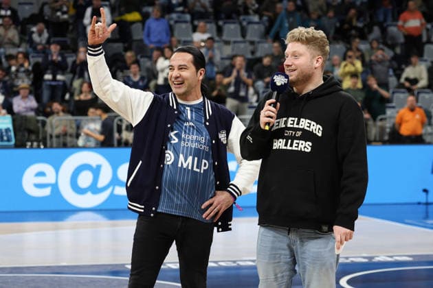 Bülent Ceylan zu Gast im Interview mit Kevin Gerwin GER, MLP Academics Heidelberg vs. Skyliners Frankfurt, Basketball, easycredit Basketball Bundesliga, 13.Spieltag, Saison, 2025 2026, 30.12.2025 GER, MLP Academics Heidelberg vs. Skyliners Frankfurt, Basketball, easycredit Basketball Bundesliga, 13.Spieltag, Saison, 2025 2026, 30.12.2025 Mannheim Copyright: xEibner-Pressefoto JoergxHirschx EP_JHH