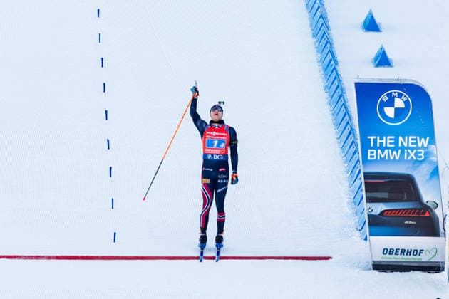 11.01.2026, GER, Biathlon, Saison 25 26, Maenner, BMW IBU World Cup Biathlon, Staffel 7,5km Vetle Sjaastad Christiansen (NOR) 98559 Oberhof LOTTO Thüringen ARENA am Rennsteig Rennsteighaus am Grenzadler Thüringen Deutschland
