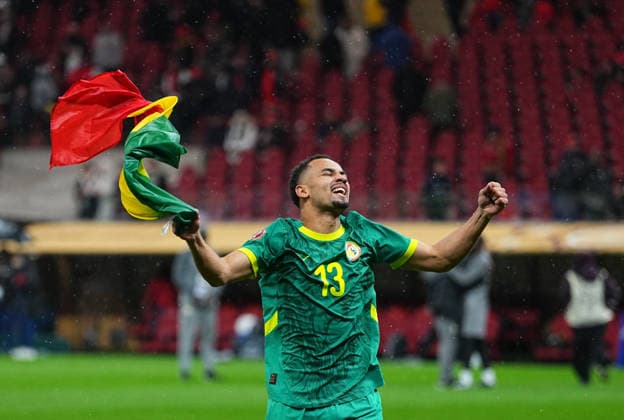 Iliman Cheikh Baroy Ndiaye (Senegal) celebrate during the Africa Cup Of Nations match between Morocco and Senegal at Prince Moulay Abdellah Stadium on January 19, 2026 in Rabat, Morocco. (Photo by Thor Wegner DeFodi Images) -