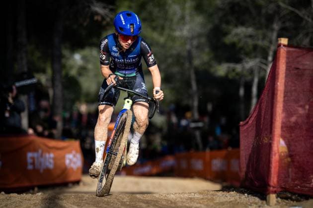 Belgian Fleur Moors pictured in action during the women s Elite race at the cyclocross cycling event in Benidorm, Spain, Sunday 18 January 2026, stage 10 12 in the UCI World Cup competition. DAVIDxPINTENS  x156943404x