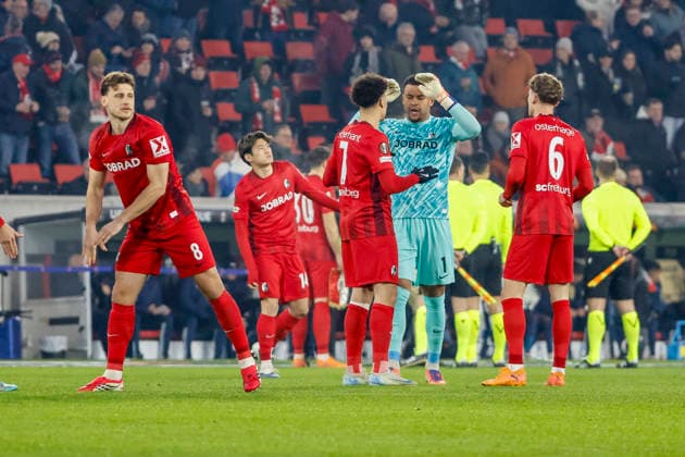 SC Freiburg vor Spielbeginn , Deutschland, Fussball, UEFA Europa League, 7. Spieltag, 2025 2026, SC Freiburg vs. Maccabi Tel Aviv, Europa-Park Stadion, Freiburg im Breisgau, 22.01.2026 Freiburg im Breisgau Europa-Park Stadion Deutschland Copyright: xGrantxHubbsx