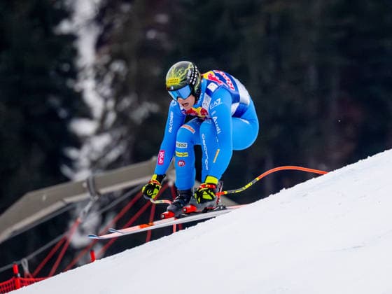 Giovanni FRANZONI (ITA), 1.Platz, 1st place, Sieger winner. Ski Alpin Abfahrt der Maenner. 86. Hahnenkammrennen, FIS Weltcup, Saison 2025-2026, am 24.01.2026 in Kitzbuehel, S T R E I F, Oesterreich. Quelle Copyright Credit : Oryk HAIST