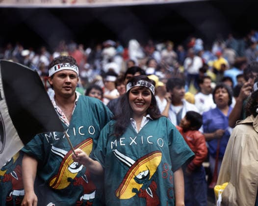 03.06.86 Belgien - Mexiko Mexiko, Mexiko-Stadt, 03.06.1986, Fussball, FIFA WM 1986 in Mexiko, Belgien - Mexiko (1:2): Mexiko Fans.